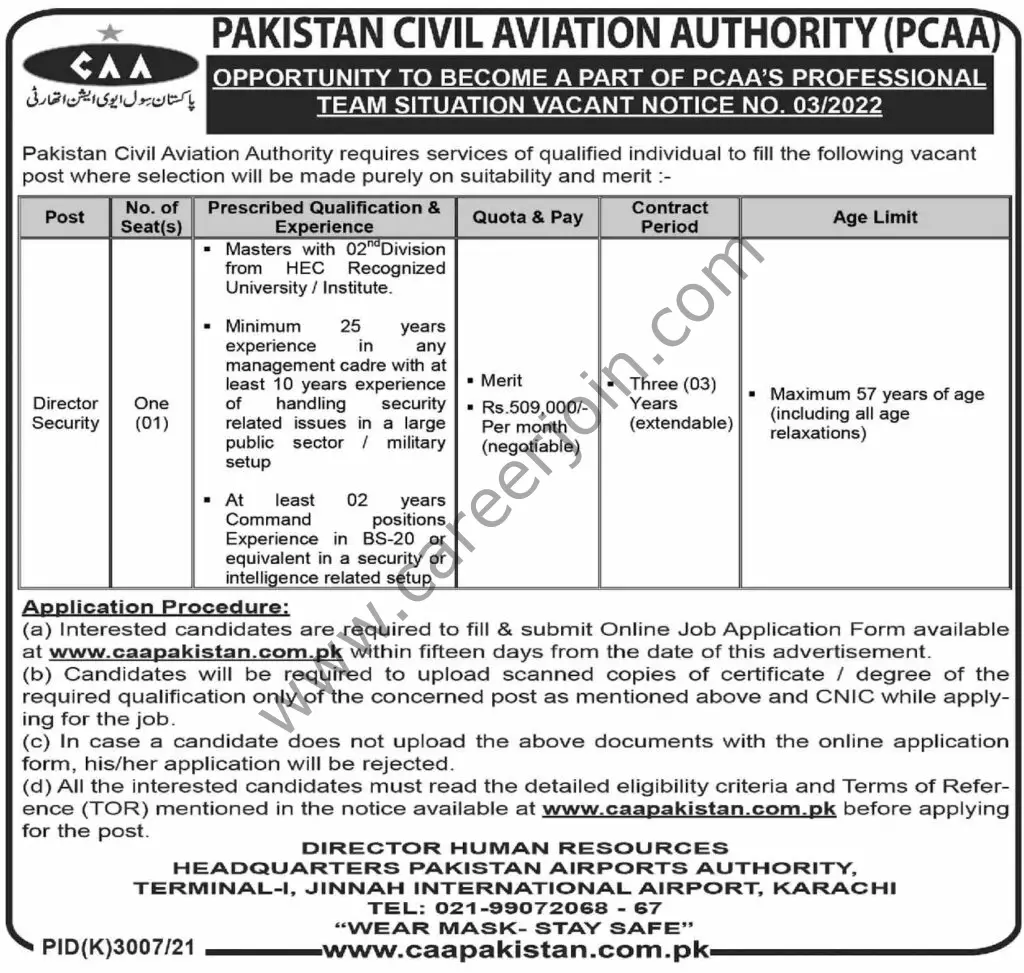 Pakistan Civil Aviation Authority PCAA Jobs 10 April 2022 Dawn 01
