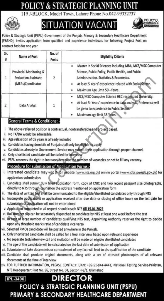 Policy & Strategic Planning Unit Jobs 31 March 2022 Express 01