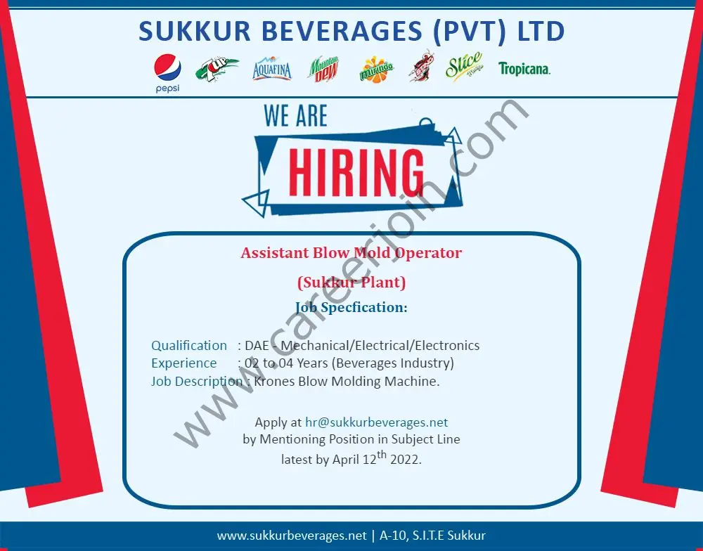 Sukkur Beverages Pvt Ltd Jobs April 2022 02