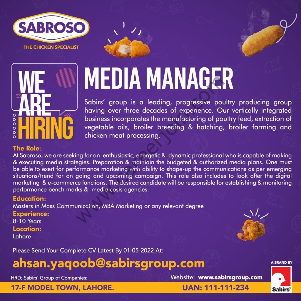 Sabroso Pakistan Jobs Media Manager 01
