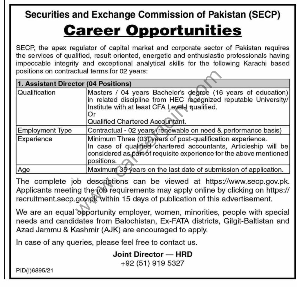 Securities & Exchange Commission of Pakistan SECP Jobs 03 April 2022 Dawn 06