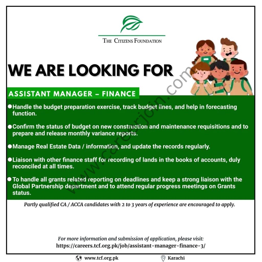 The Citizens Foundation TCF Jobs Assistant Manager Finance 01
