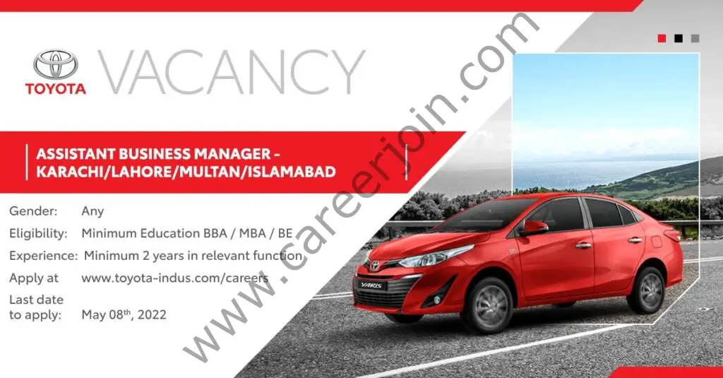 Toyota Indus Motor Company Limited Jobs Assistant Business Manager 01
