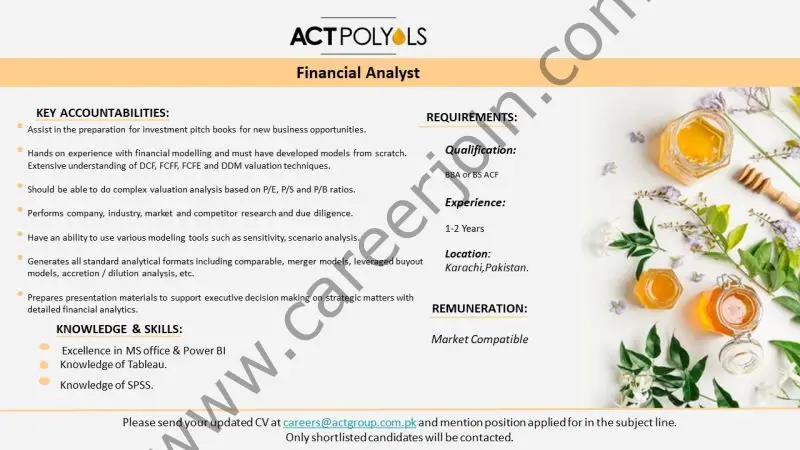 ACT Polyols Pvt Ltd Jobs Financial Analyst 01