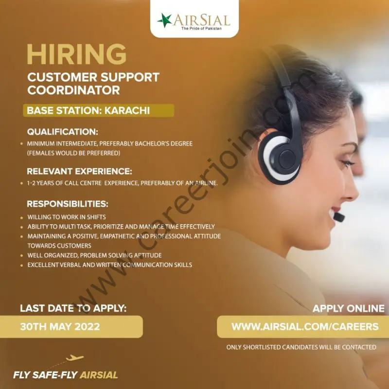 AirSial Limited Jobs Customer Support Coordinator 01