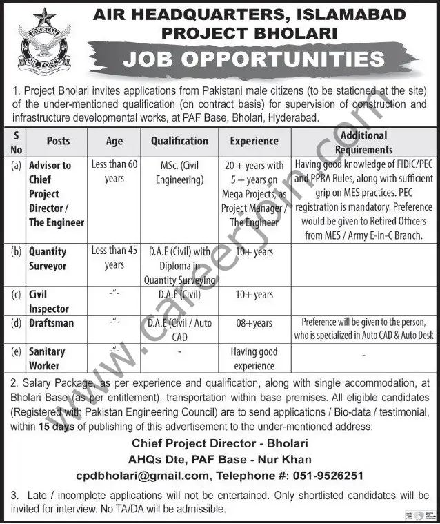 Air Headquarters Islamabad Jobs 15 May 2022 Tribune Express2