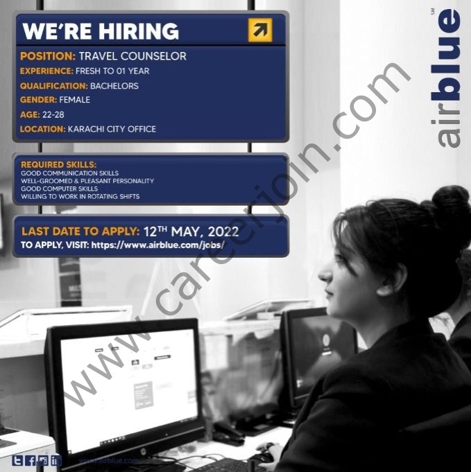 AirBlue Pakistan Jobs Travel Counselor 01
