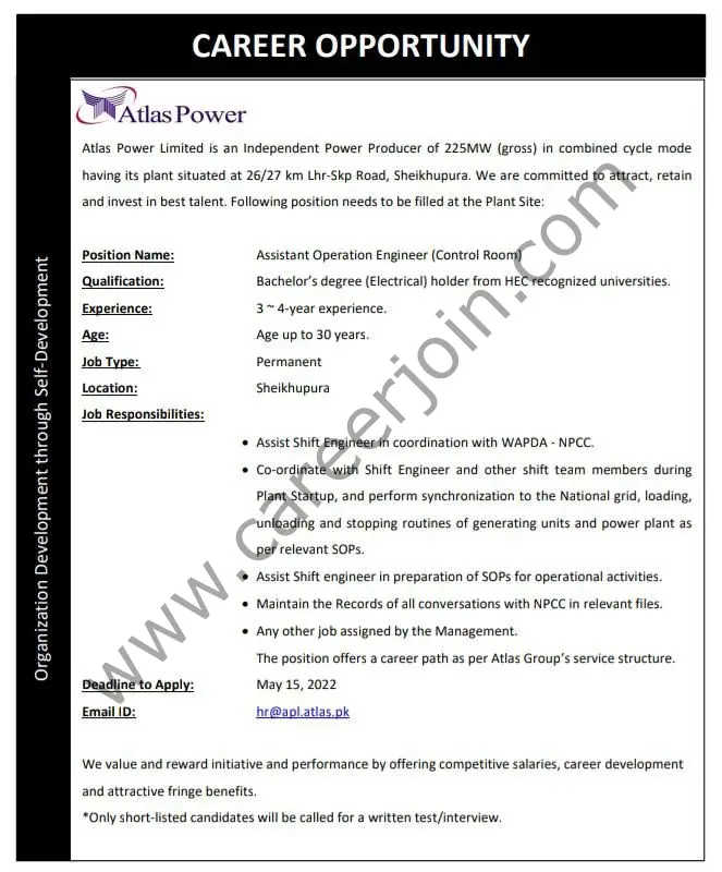 Atlas Power Limited Jobs May 2022 02
