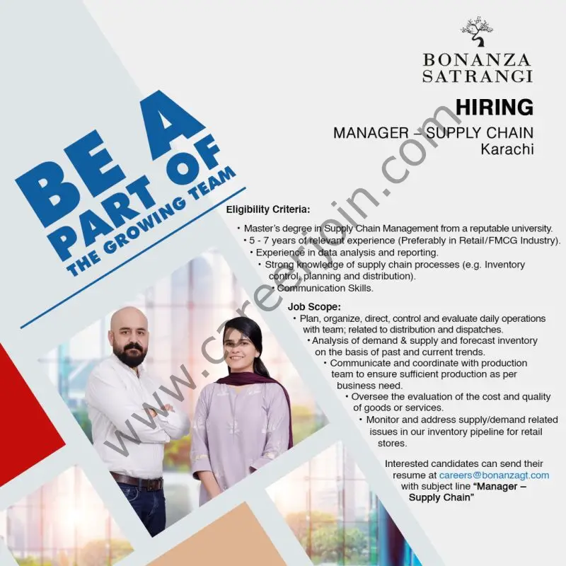 Bonanza Satrangi Jobs Manager Supply Chain 01