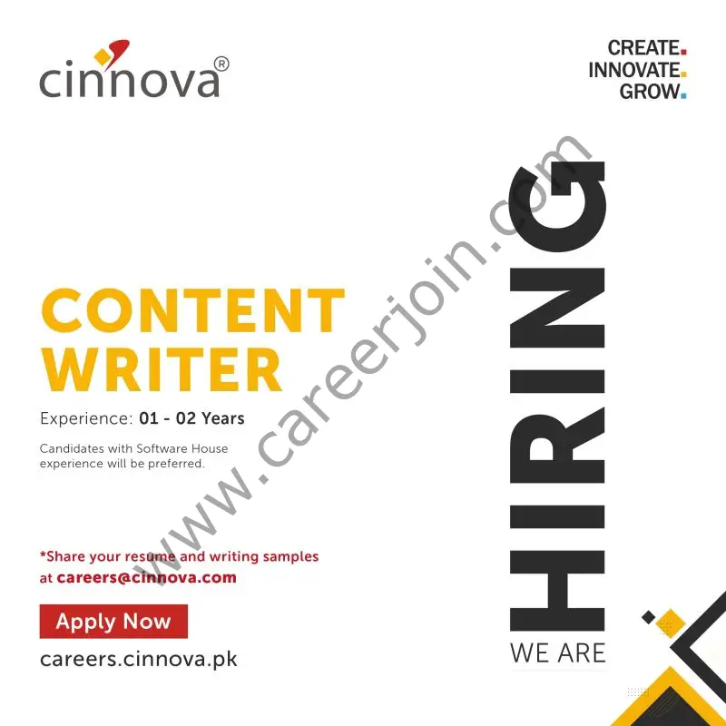 Cinnova Technologies Jobs Content Writer 01