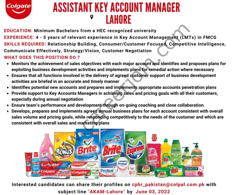Colgate Pamolive Pakistan Jobs Key Account Manager 01