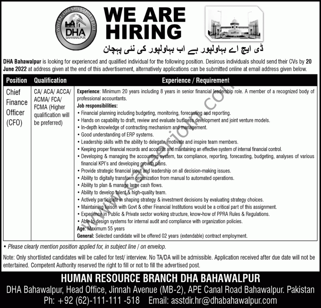 DHA Bahawalpur Jobs 29 April 2022 Nawaiwaqt 1
