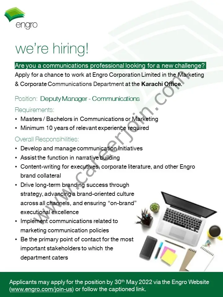 Engro Corporation Limited Jobs May 2022 01