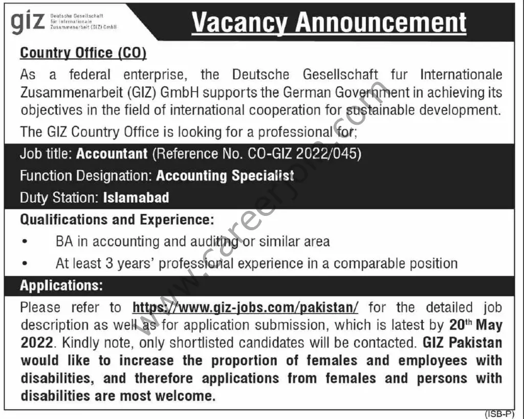 GIZ Pakistan Jobs 08 May 2022 Dawn 2
