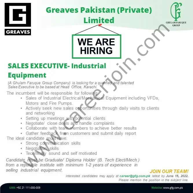 Greaves Pakistan Pvt Ltd Jobs Sales Executive 01