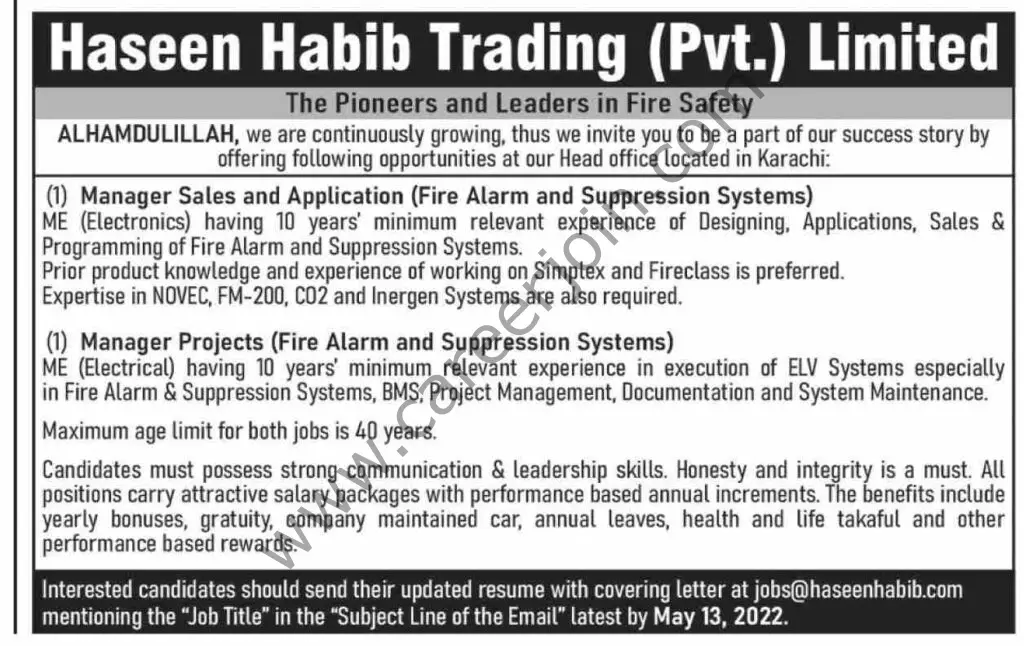 Haseen Habib Trading Pvt Ltd Jobs 01 May 2022 Dawn 1