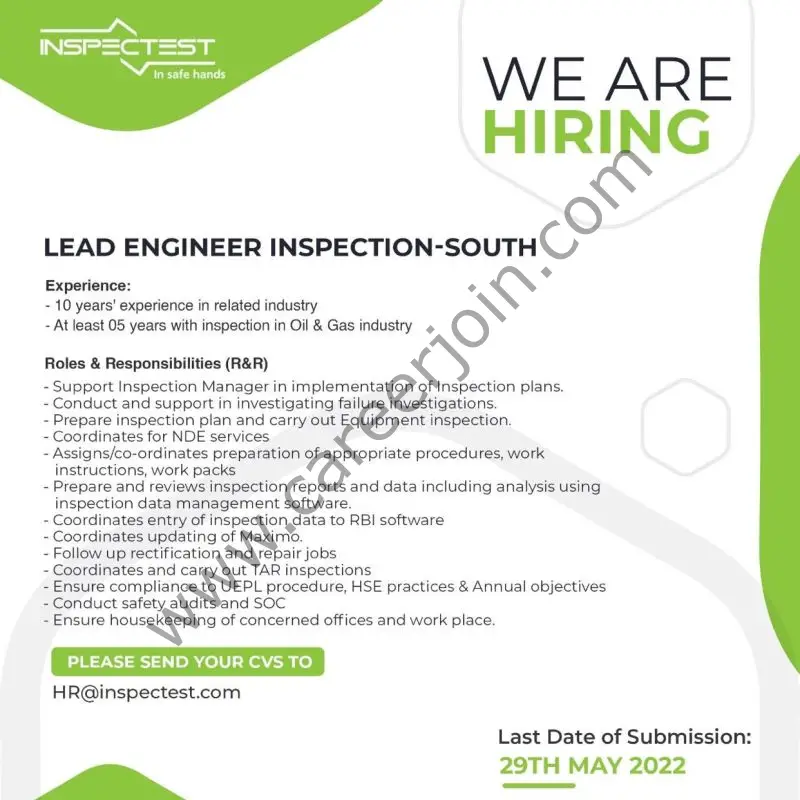 Inspectest Pvt Ltd Jobs Lead Engineer Inspection 01