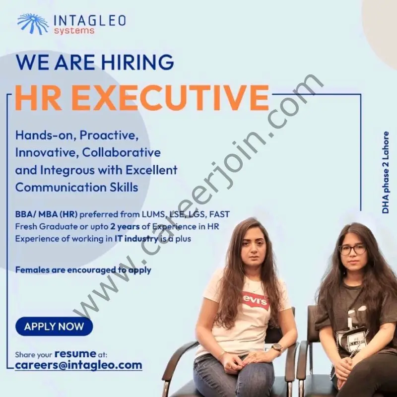 Intagleo Systems Jobs HR Executive 01