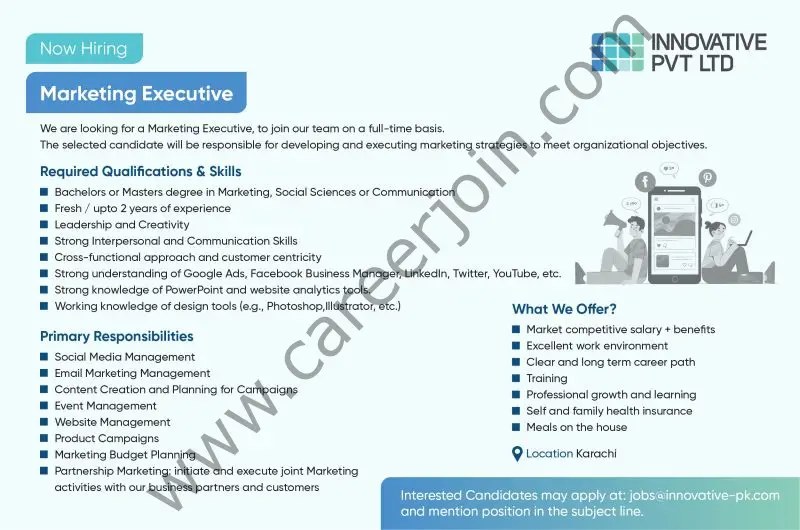 Innovative Pvt Ltd Jobs Marketing Executive 01