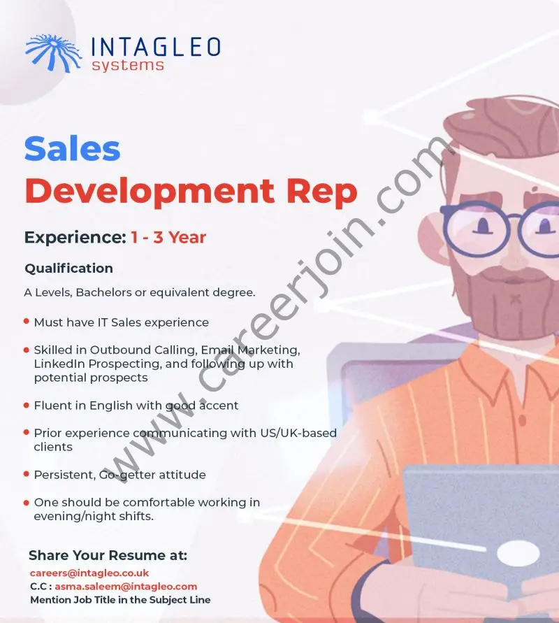 Intagleo Systems Jobs Sales Development Representative 01