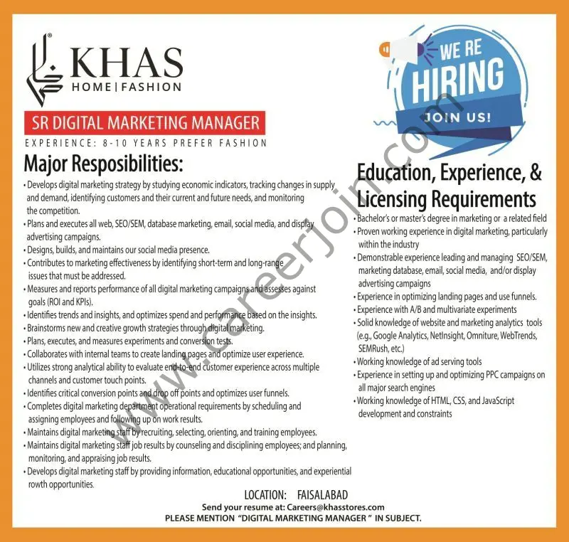 Khas Stores Jobs June 2022 01