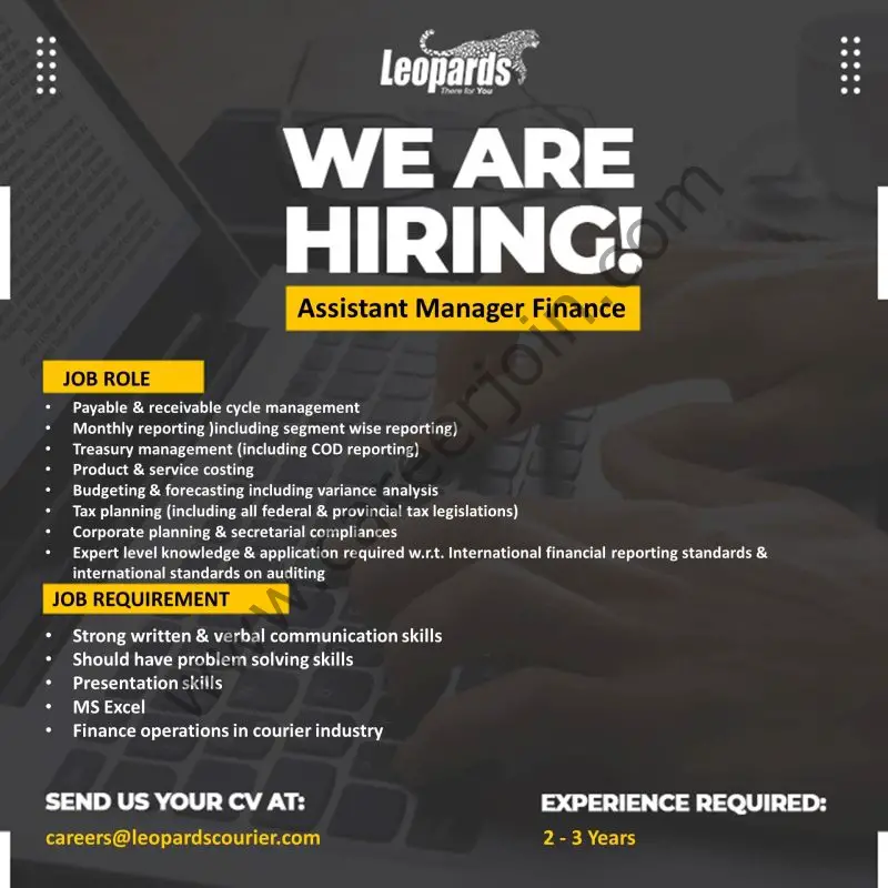 Leopards Courier Pvt Ltd Jobs Assistant Manager Finance 01
