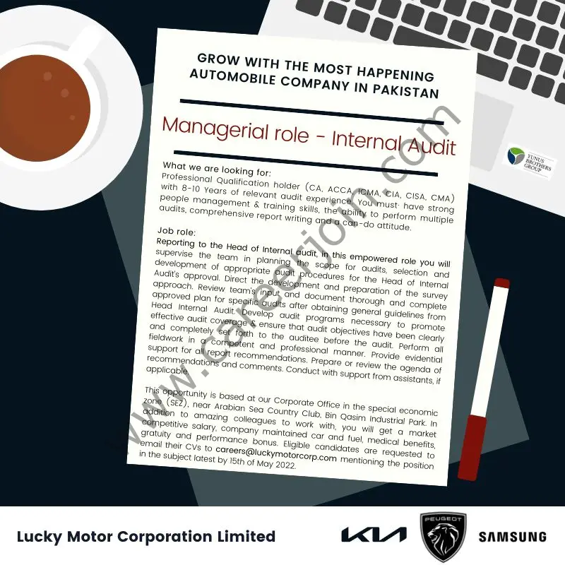 Lucky Motor Corporation Limited Jobs Manager Internal Audit 01