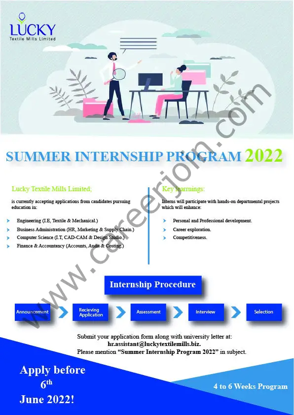 Lucky Textile Mills Limited Summer Internship Program 2022 01