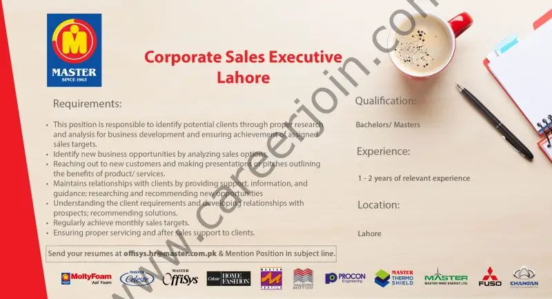 Master Group Of Companies Jobs Corporate Sales Executive 01