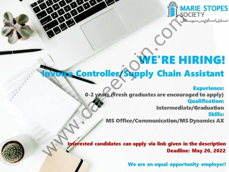 Marie Stopes Society Jobs Invoice Controller / Supply Chain Assistant 01