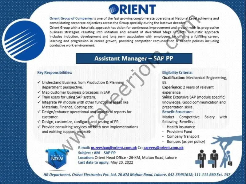 Orient Group Of Companies Jobs May 2022 02