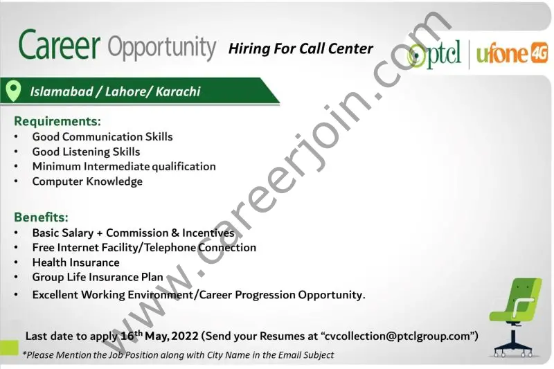 Pakistan Telecommunication Company Ltd PTCL Jobs Call Center 01