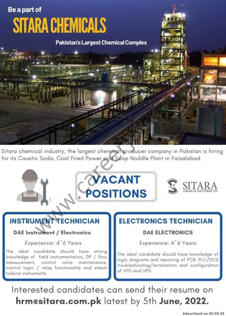 Sitara Chemical Industries Limited Jobs May 2022 01