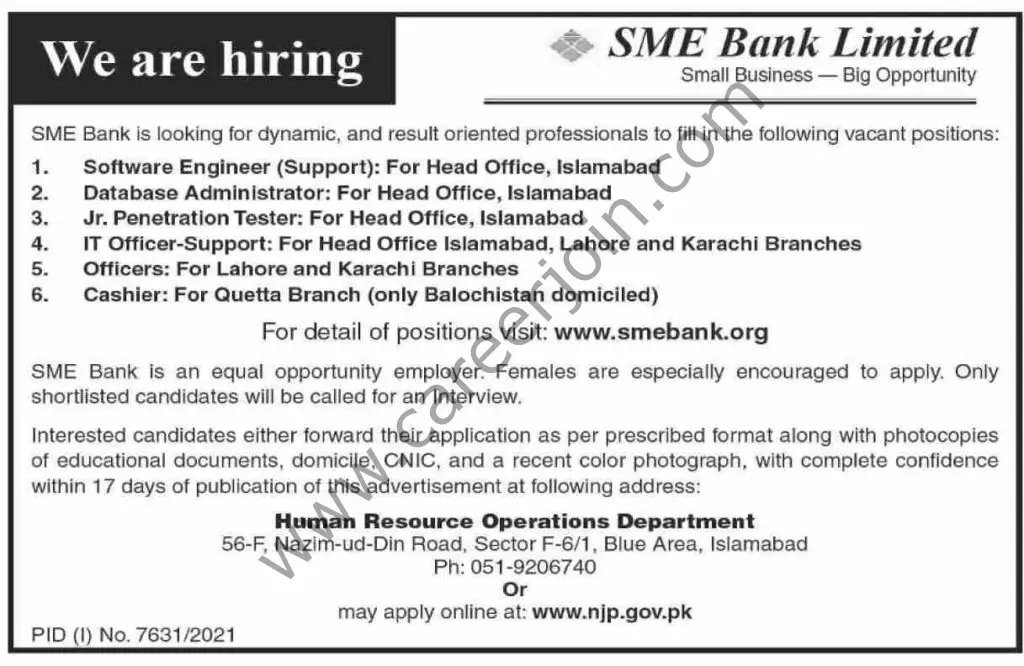 SME Bank Ltd Jobs May 2022 01