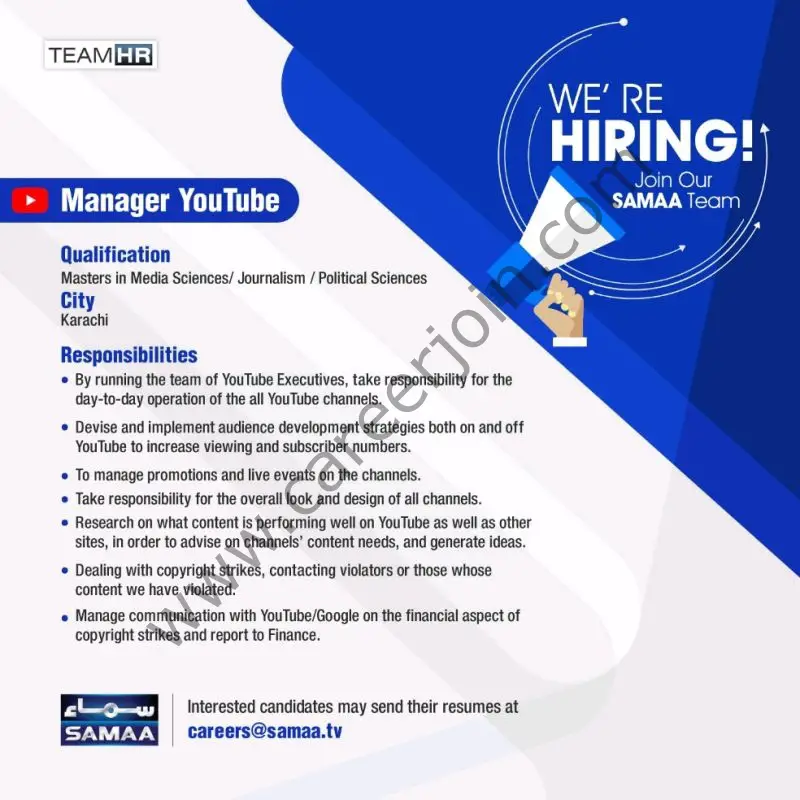 Samaa Tv Jobs Manager Youtube 01