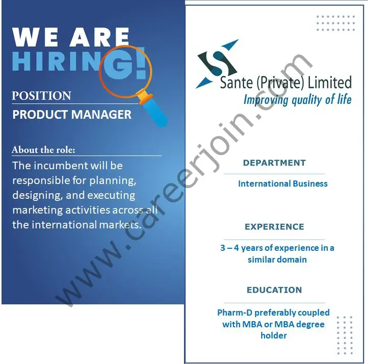 Sante Pvt Ltd Jobs Product Manager 01