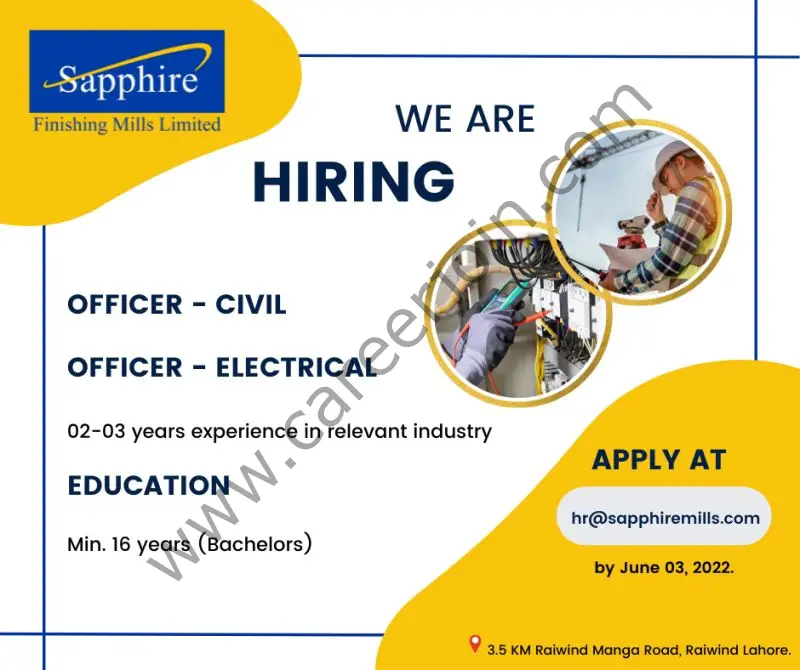 Sapphire Finishing Mills Limited Jobs May 2022 1