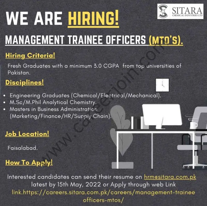 Sitara Chemical Industries Limited Jobs Management Trainee Officers 01