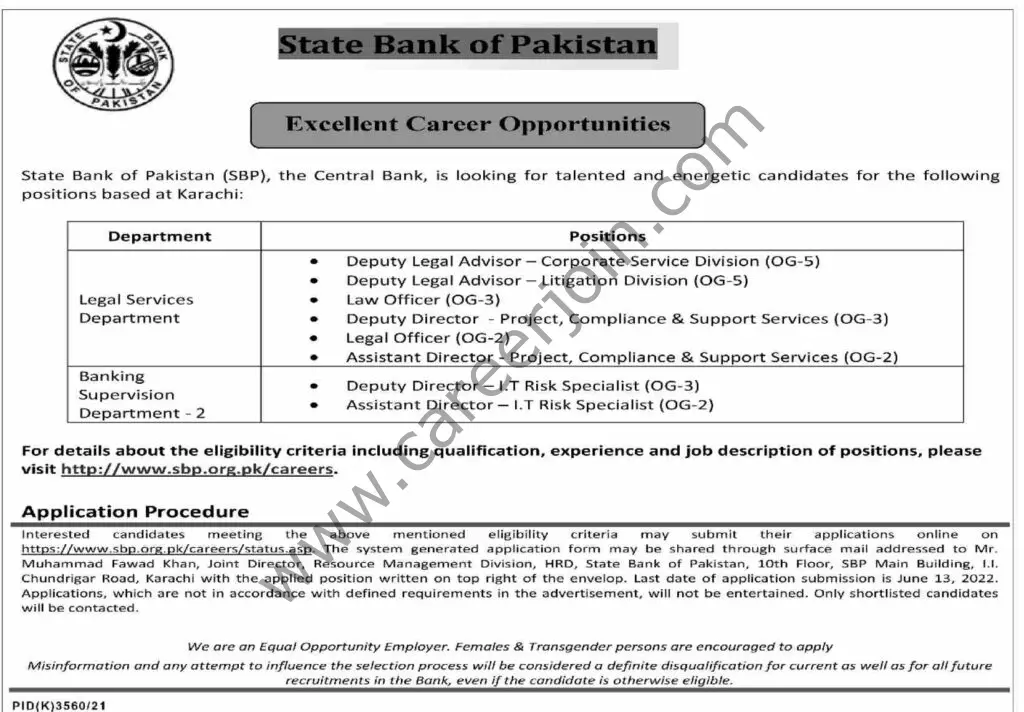 State Bank Of Pakistan SBP Jobs 29 April 2022 Dawn1
