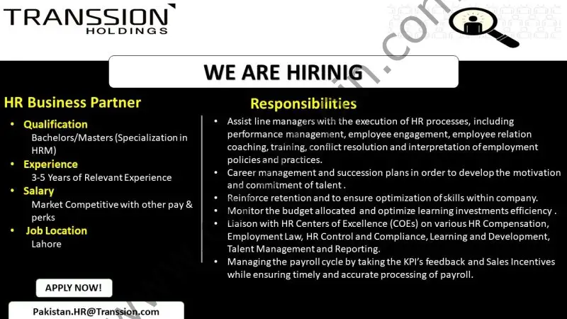 Transsion Holdings Jobs HR Business Partner 01