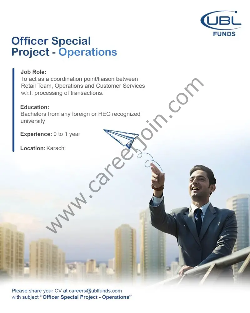 UBL Funds Manager Jobs Officer Special Project Operations 01