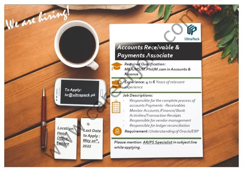 Ultra Pack Pvt Ltd Jobs Accounts Receivable & Payments Associate 01