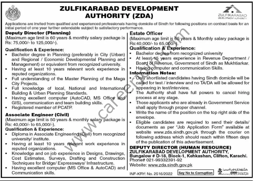 Zulfikarabad Development Authority ZDA Jobs 29 April 2022 Dawn 1