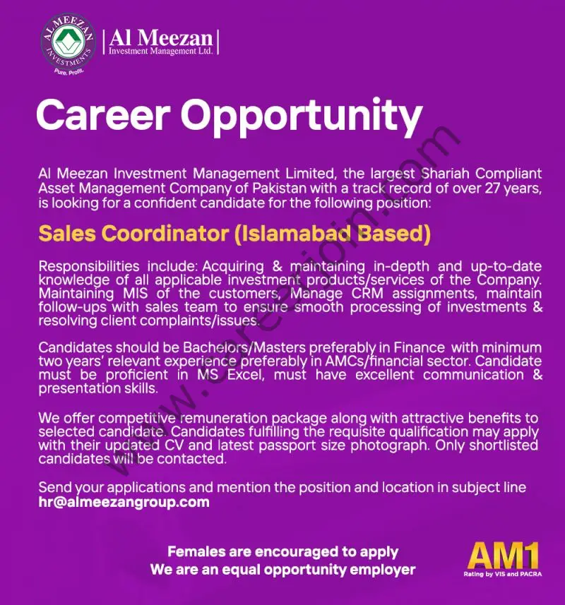 Al Meezan Investment Management Limited Jobs June 2022 01