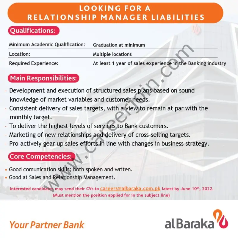 Al Baraka Bank Pakistan Limited Jobs June 2022 01