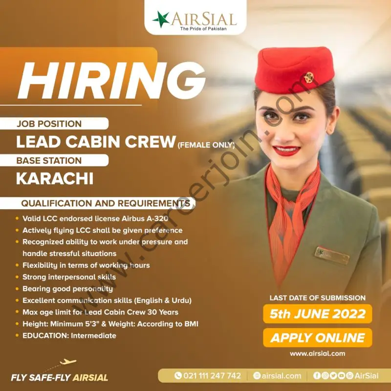 AirSial Limited Jobs Lead Cabin Crew 01