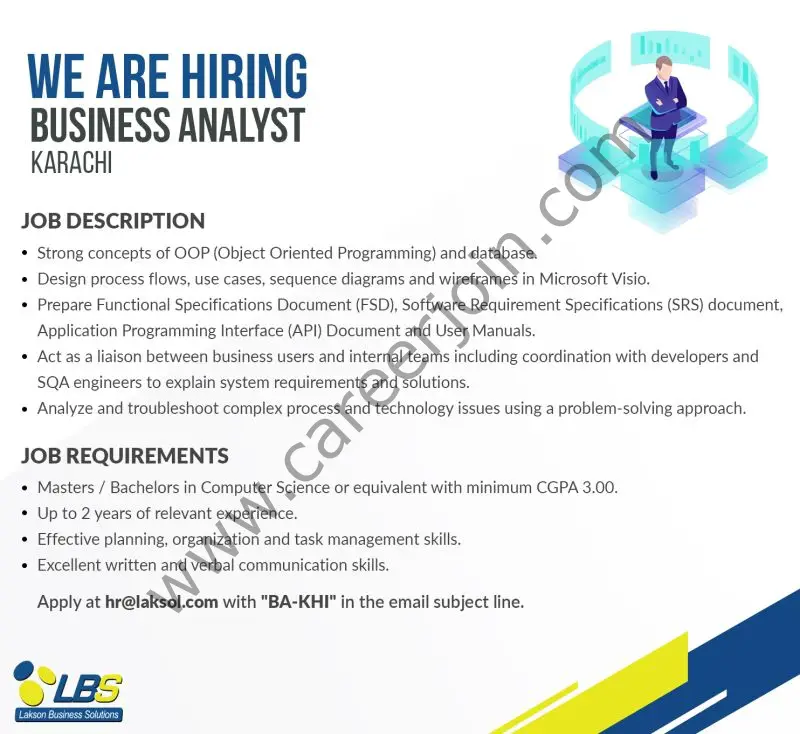 Lakson Business Solutions LBS Jobs Business Analyst 01