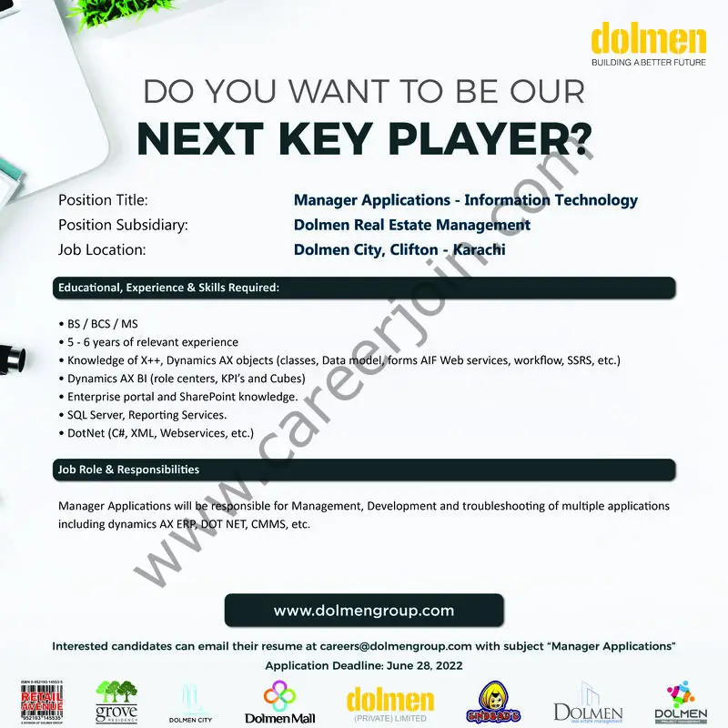 Dolmen Group Jobs Manager Applications Information Technology 01