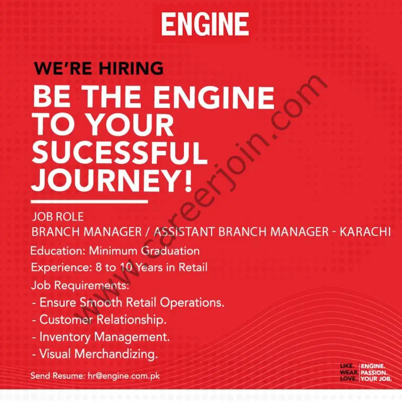 Engine Clothing Jobs Branch Manager / Assistant Branch Manager 01