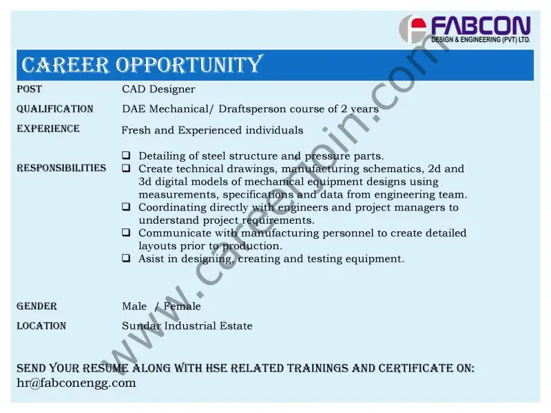 FABCON Design & Engineering Pvt Ltd Jobs June 2022 02